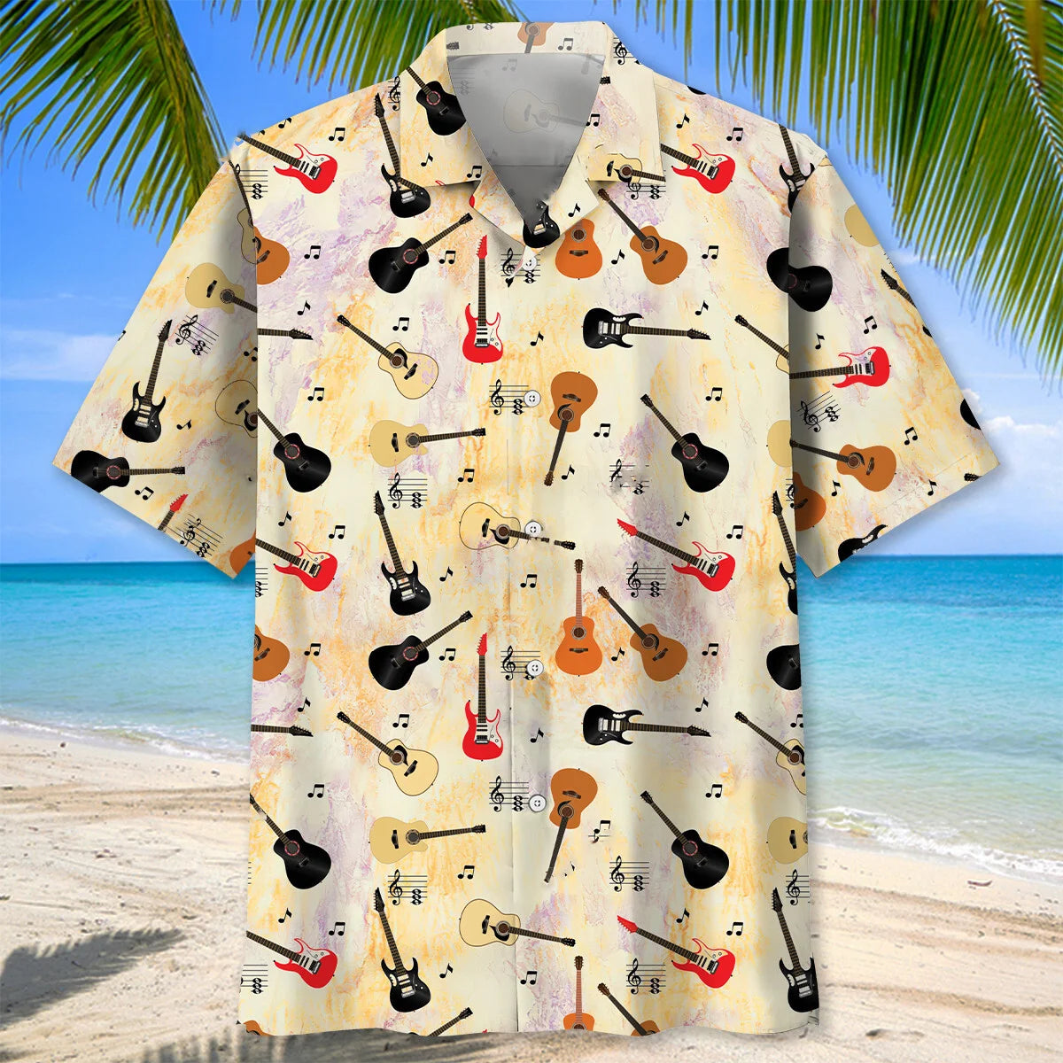 Funny Guitar Pattern Hawaiian Shirt
