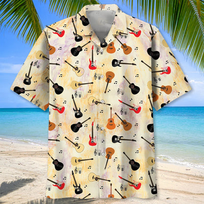 Funny Guitar Pattern Hawaiian Shirt