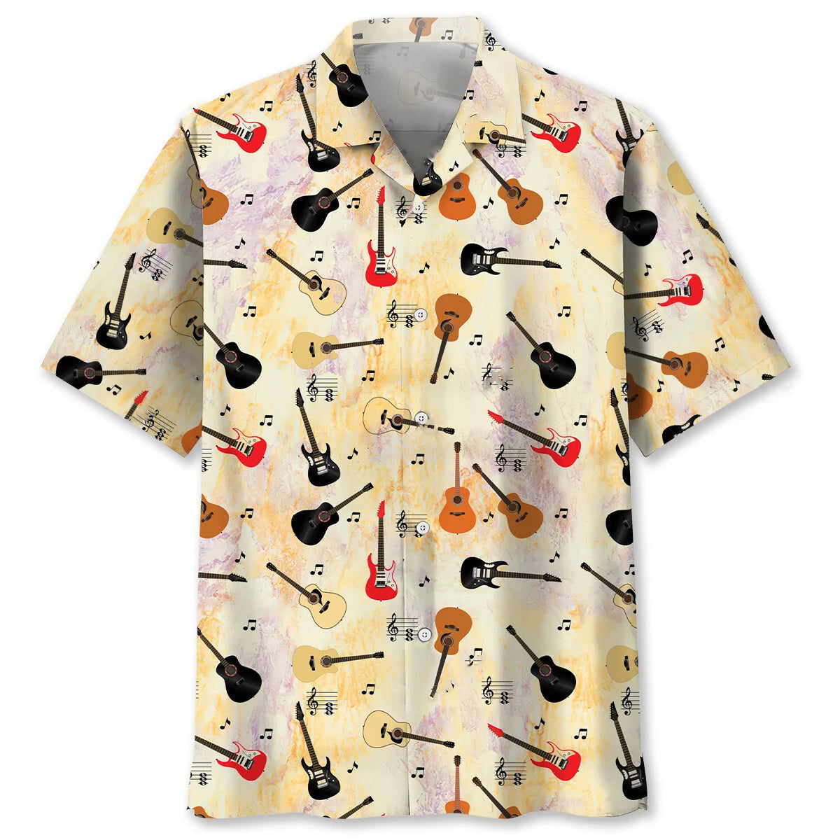 Funny Guitar Pattern Hawaiian Shirt