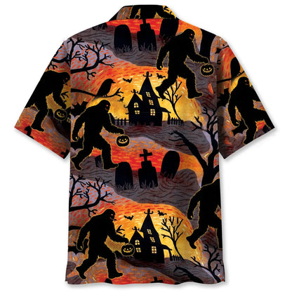 Funny Halloween Sasquatch Bigfoot Hawaiian Shirt