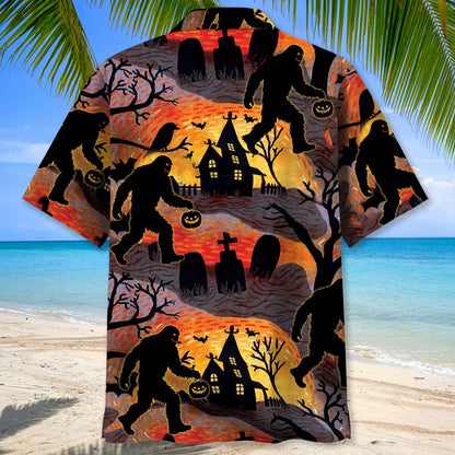 Funny Halloween Sasquatch Bigfoot Hawaiian Shirt