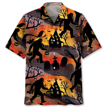 Funny Halloween Sasquatch Bigfoot Hawaiian Shirt