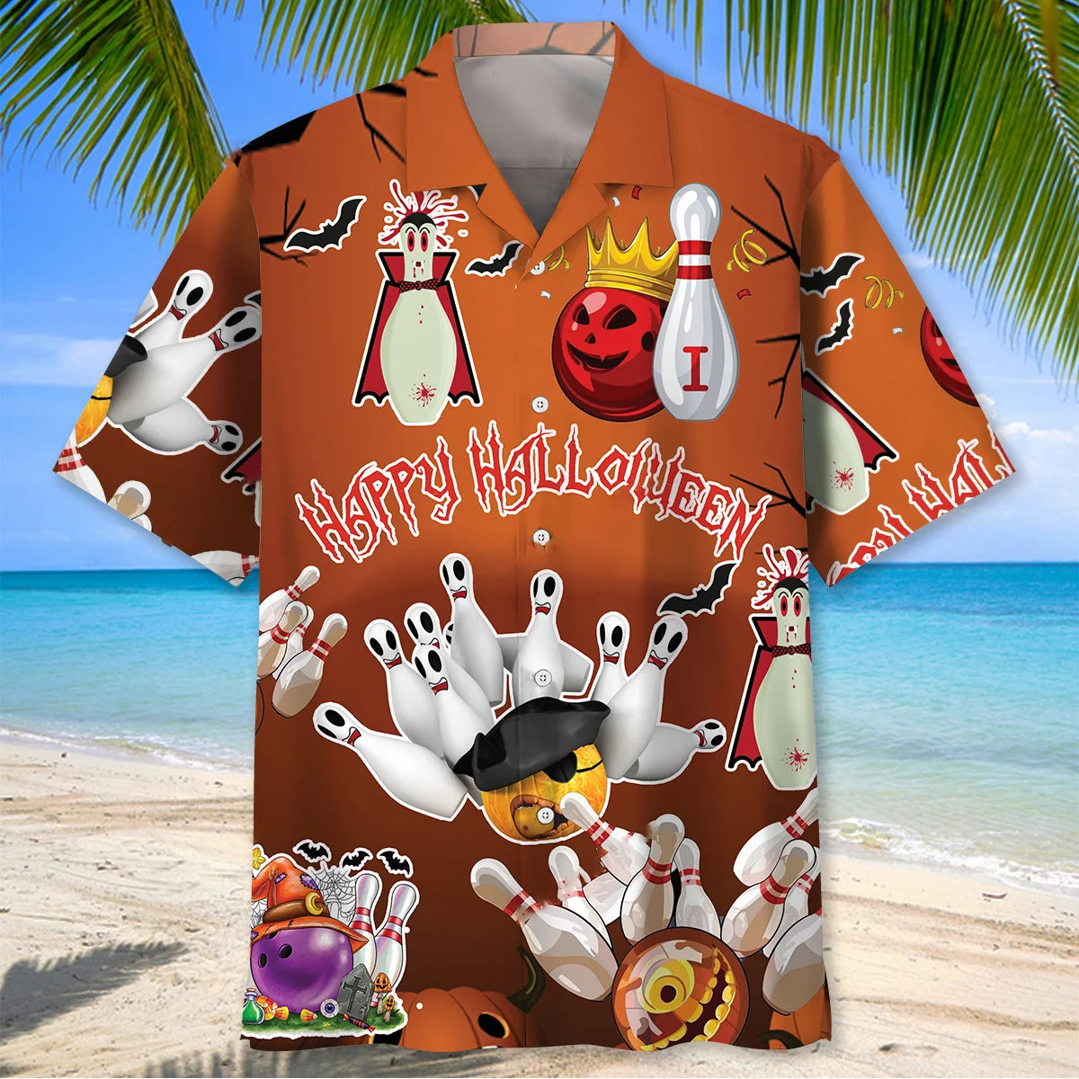 Funny Haunted Bowling Pins Hawaiian Shirt
