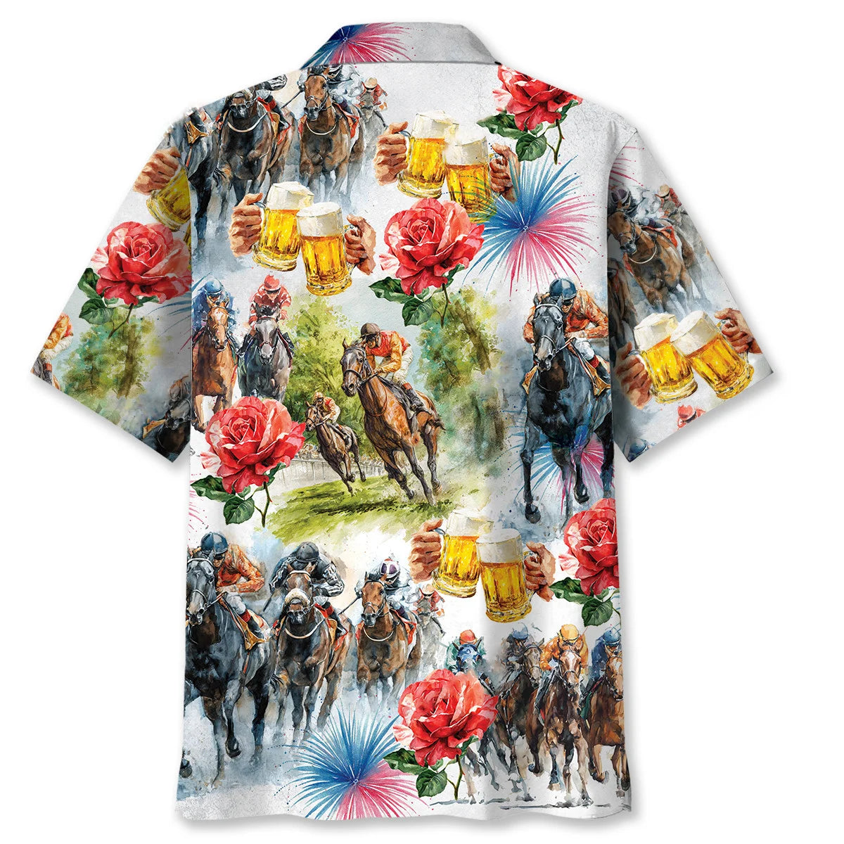 Funny Horse Racing and Beer Hawaiian Shirt