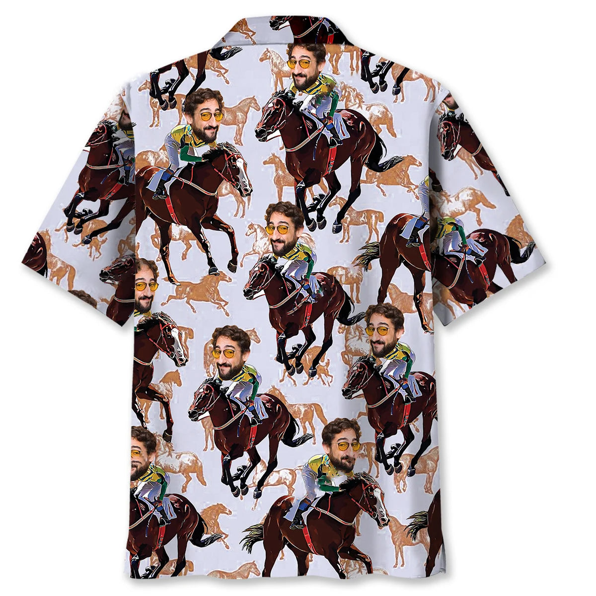 Funny Horse Racing Custom Photo Hawaiian Shirt