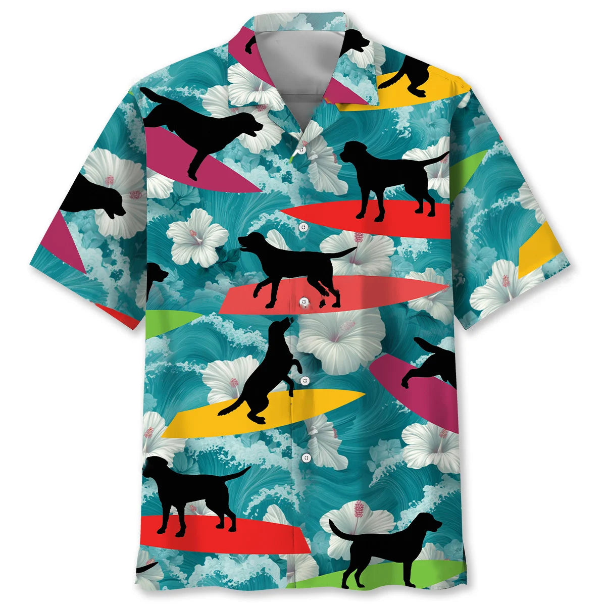 Funny Labrador Surfing Hawaiian Shirt