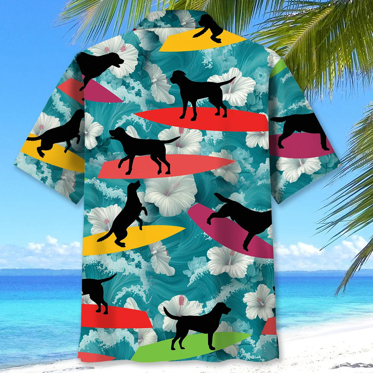 Funny Labrador Surfing Hawaiian Shirt