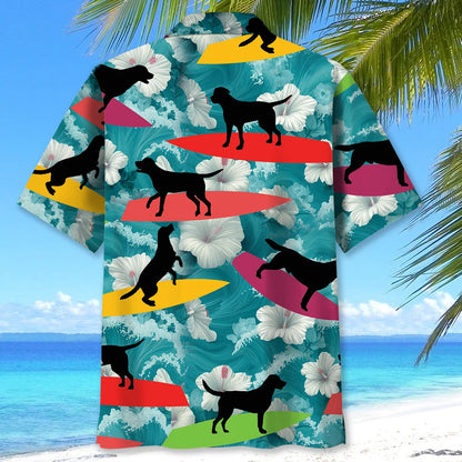 Funny Labrador Surfing Hawaiian Shirt