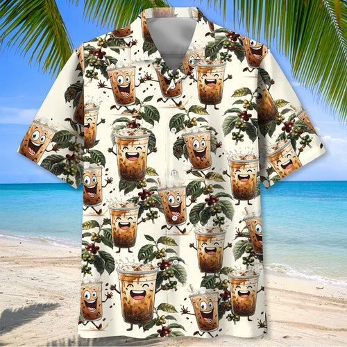 Funny Latte Iced Coffee Hawaiian Shirt