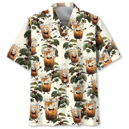 Funny Latte Iced Coffee Hawaiian Shirt