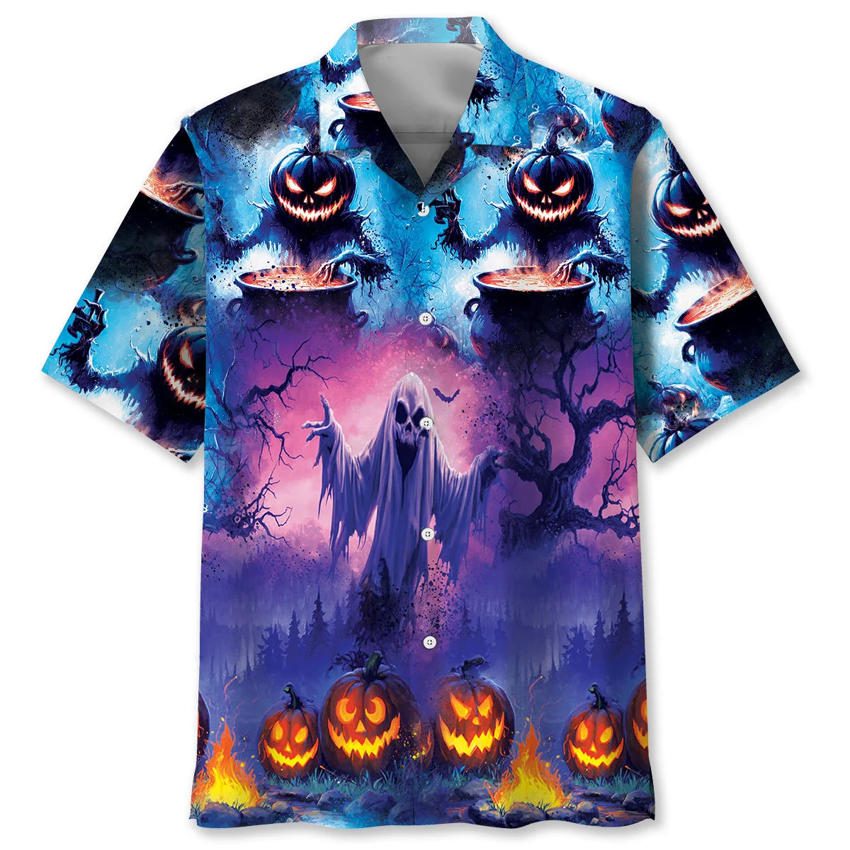 Funny Monster Pumpkins Camping Hawaiian Shirt