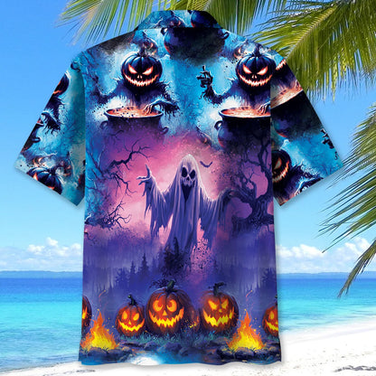 Funny Monster Pumpkins Camping Hawaiian Shirt