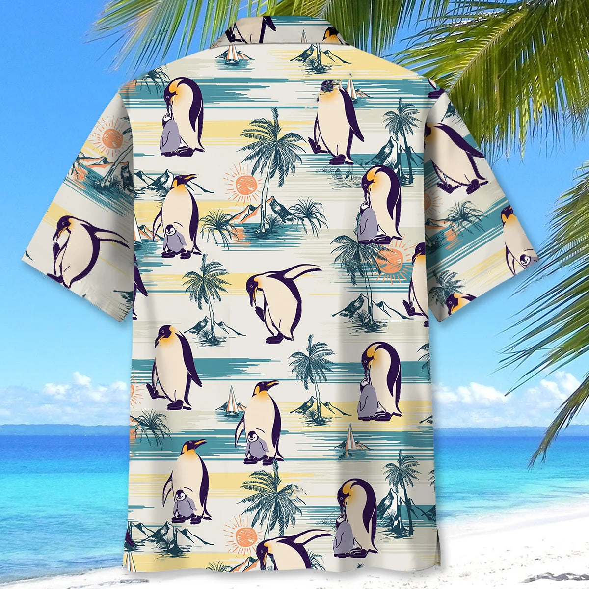 Funny Penguin on Beach Hawaiian Shirt