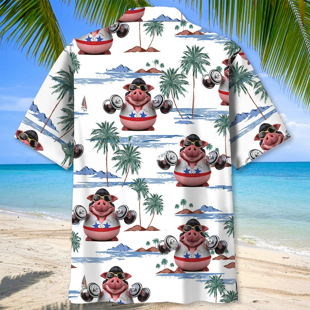 Funny Pig Lifting Hawaiian Shirt