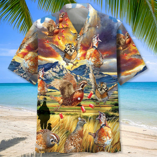 Funny Quail Hunting Hawaiian Shirt - S - hawaiian shirt
