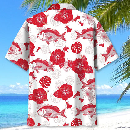Funny Red Snapper Fishes Hawaiian Shirt