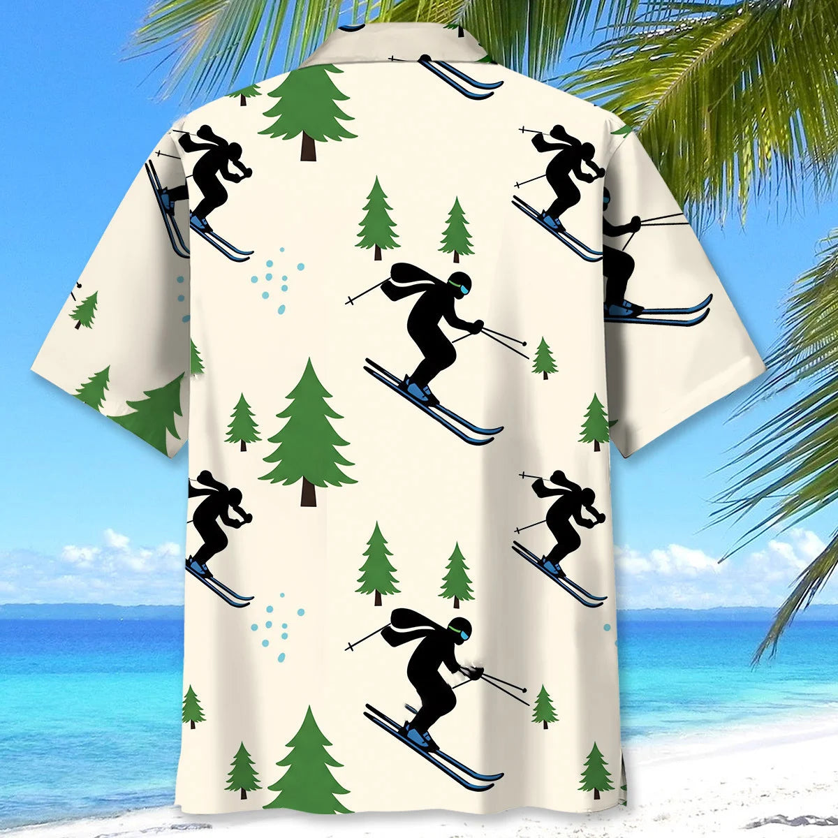 Funny Ski Pine Trees Hawaiian Shirt