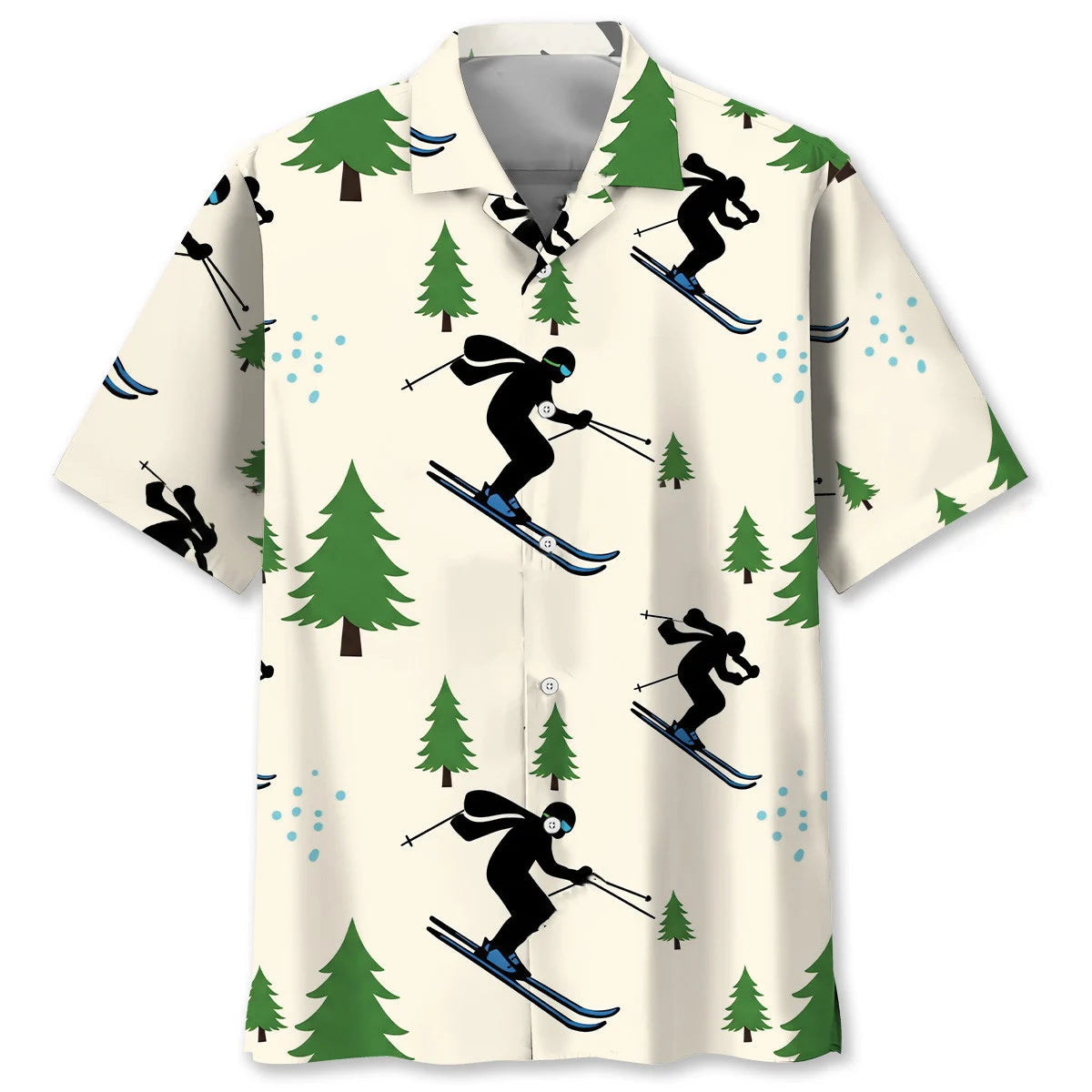 Funny Ski Pine Trees Hawaiian Shirt