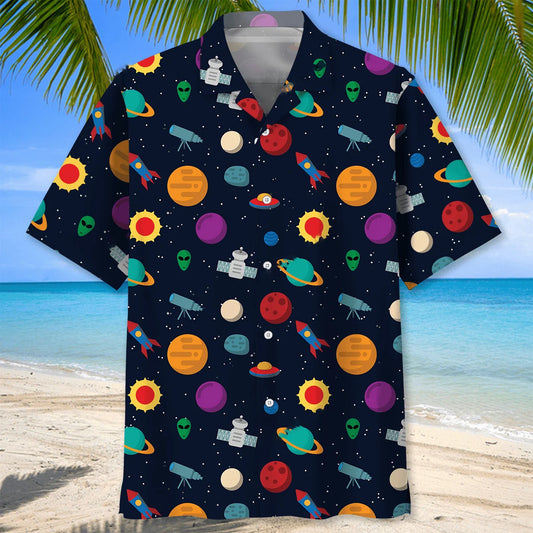 Funny Space Hawaiian Shirt - S - hawaiian shirt