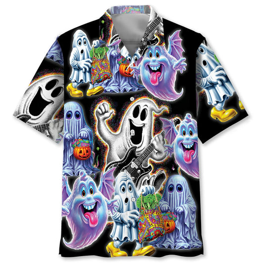 Funny Spooky Boo Hawaiian Shirt - S - hawaiian shirt