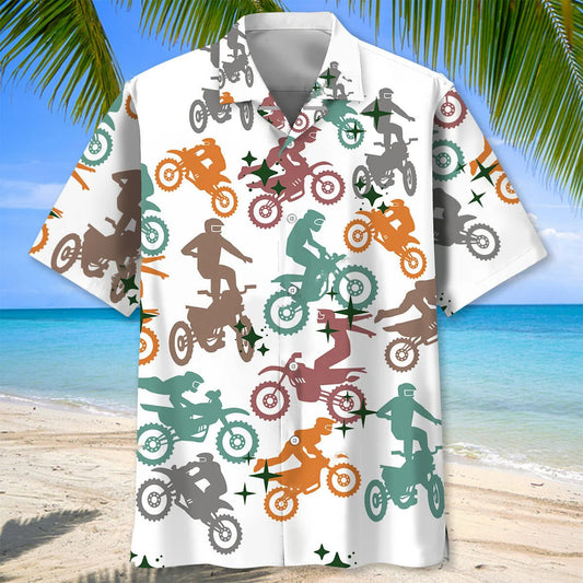 Funny Star Dirt Bike Shirt Hawaiian Shirt - S - hawaiian shirt
