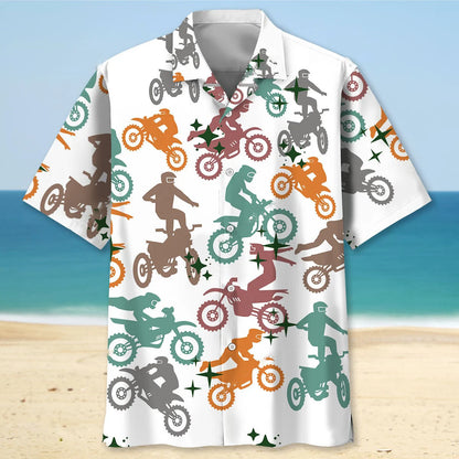 Funny Star Dirt Bike Shirt Hawaiian Shirt