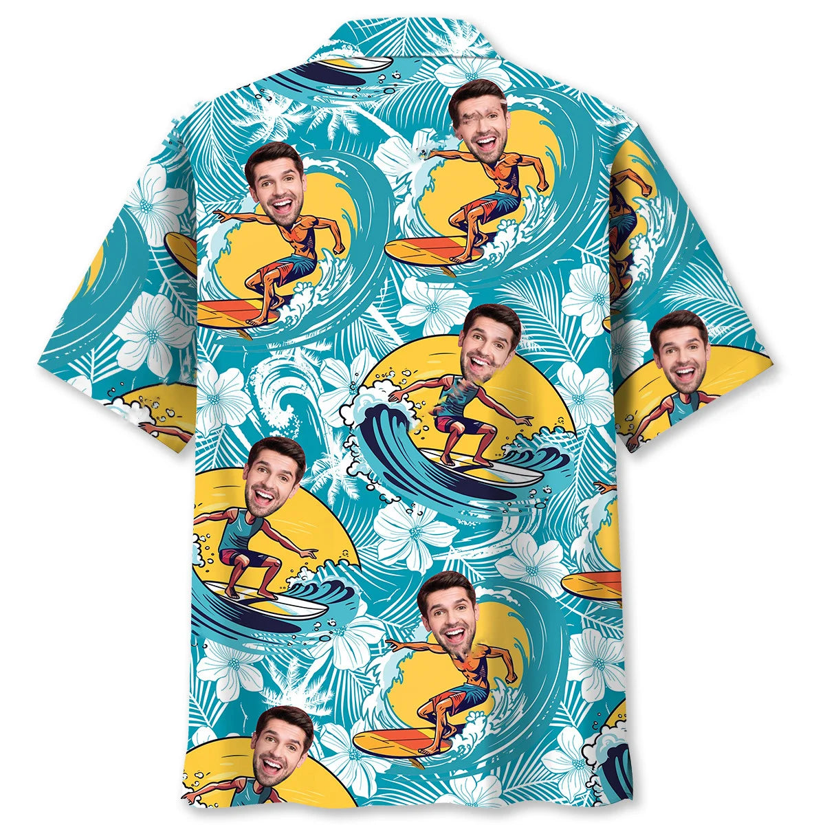 Funny Surfing Custom Photo Hawaiian Shirt