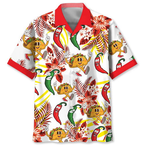 Funny Tacos Dancing Chilies Hawaiian Shirt