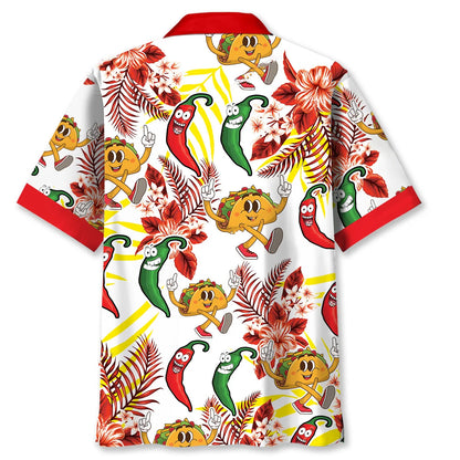 Funny Tacos Dancing Chilies Hawaiian Shirt