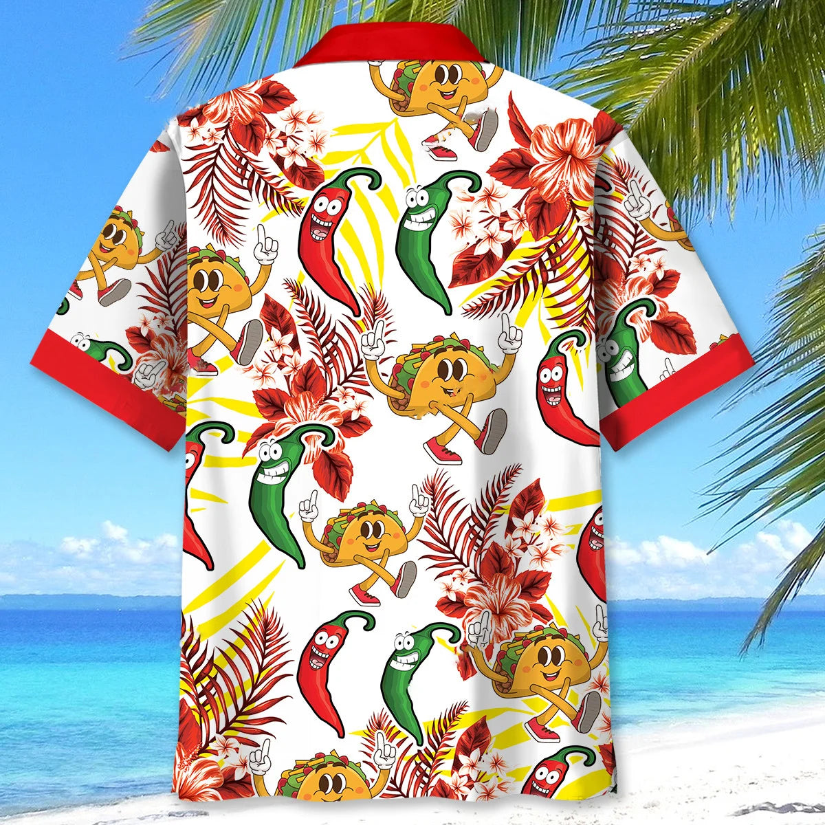 Funny Tacos Dancing Chilies Hawaiian Shirt