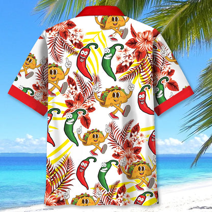 Funny Tacos Dancing Chilies Hawaiian Shirt