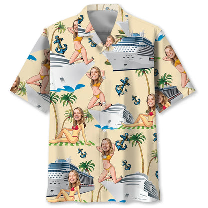 Funny Wife Face Custom Hawaiian Shirt for Husband