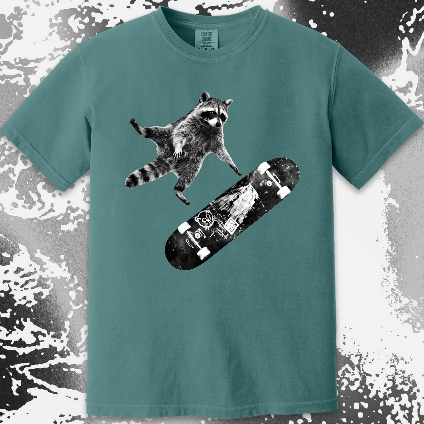 Skateboarding Raccoon Shirt – Mid Air Chaos Tee, funny meme tee gift (view 14)