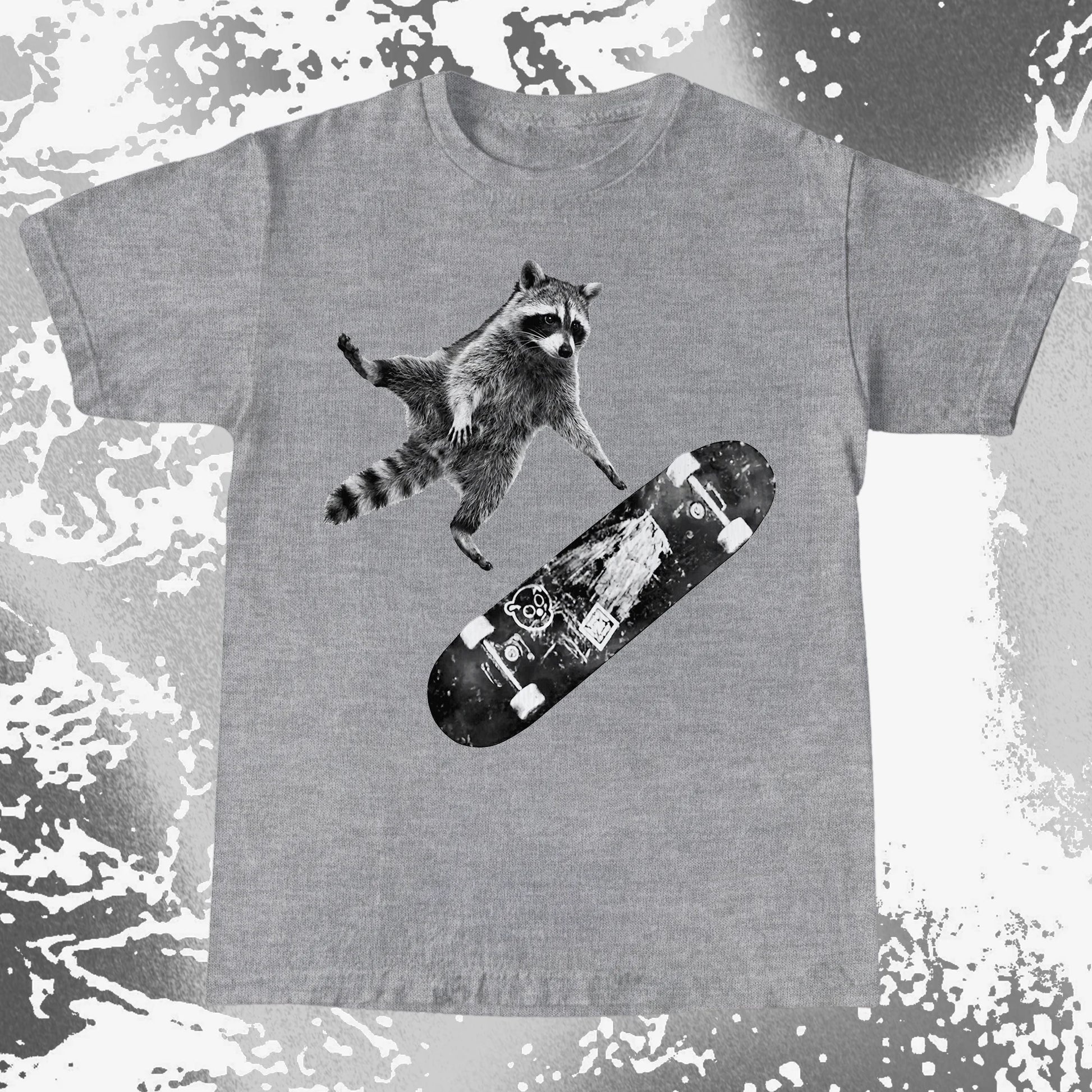 Skateboarding Raccoon Shirt – Mid Air Chaos Tee, funny meme tee gift (view 17)