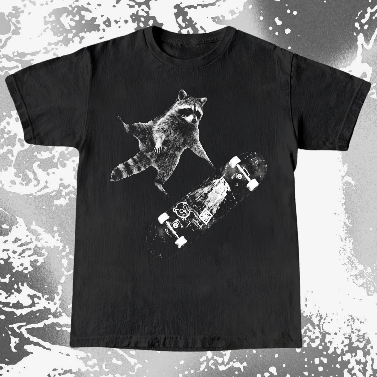 Skateboarding Raccoon Shirt – Mid Air Chaos Tee, funny meme tee gift (view 15)
