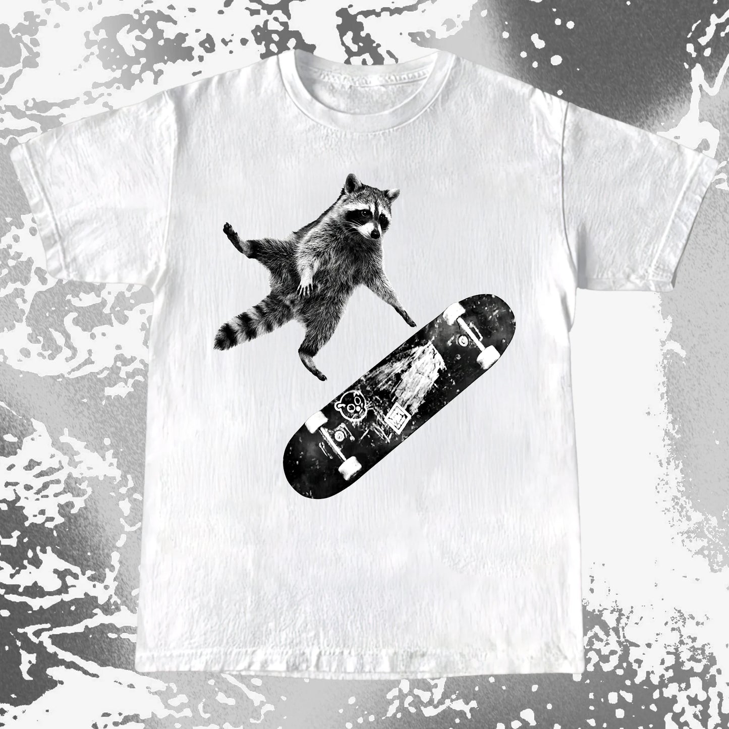 Skateboarding Raccoon Shirt – Mid Air Chaos Tee, funny meme tee gift (view 18)