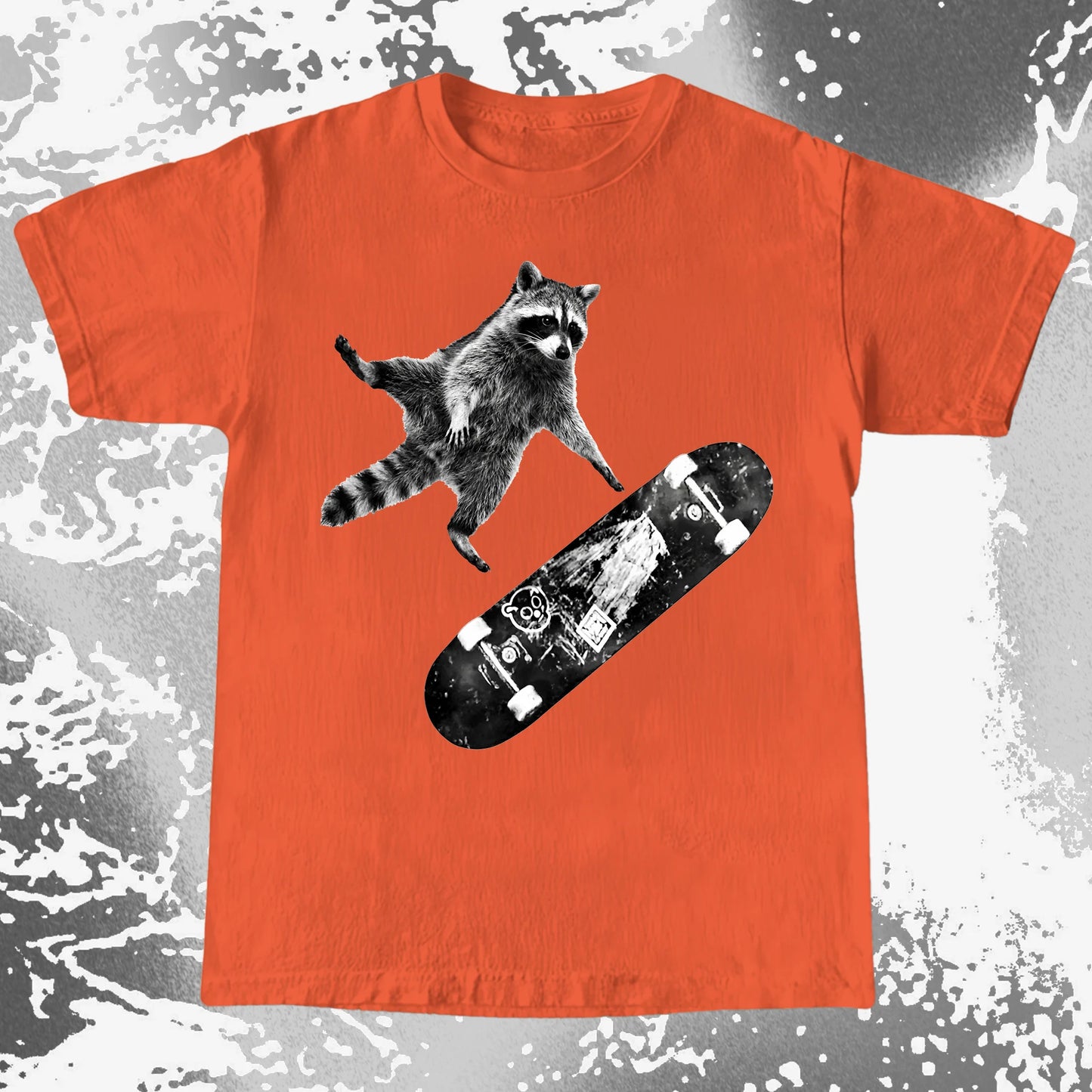 Skateboarding Raccoon Shirt – Mid Air Chaos Tee, funny meme tee gift (view 7)