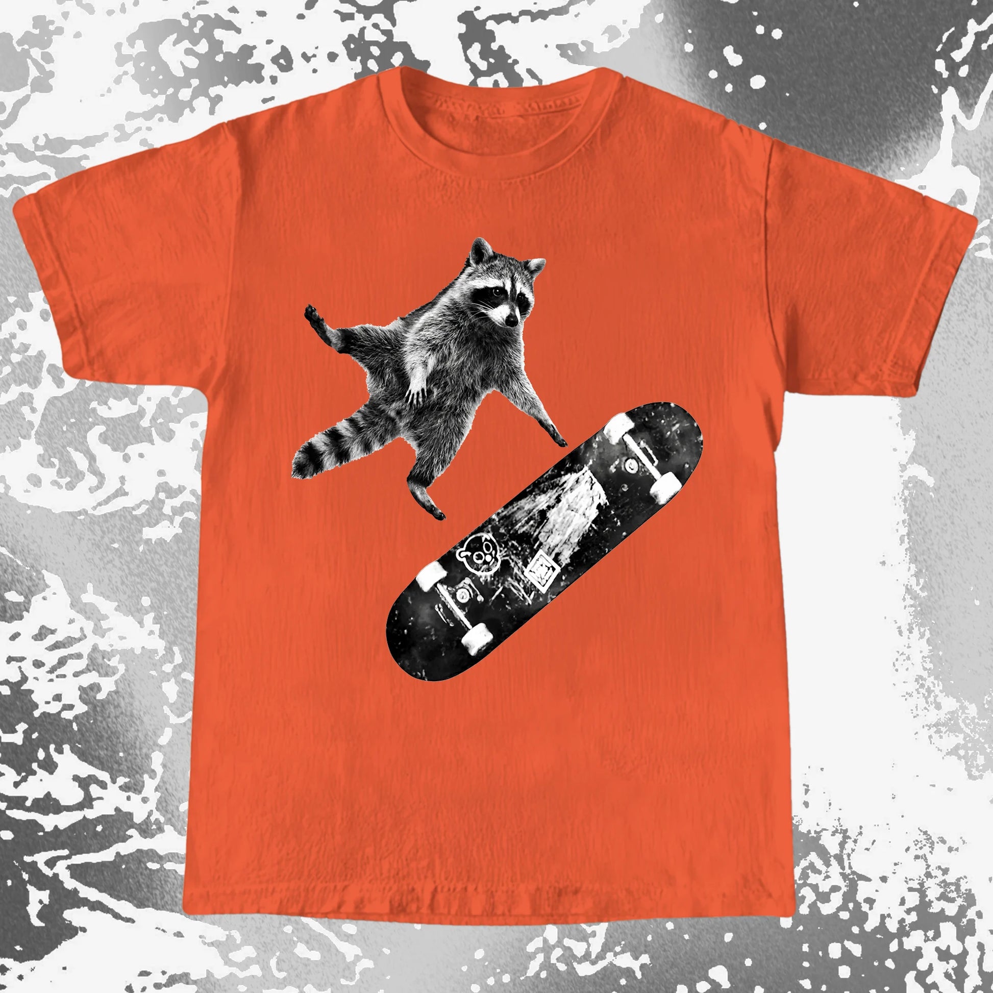 Skateboarding Raccoon Shirt – Mid Air Chaos Tee, funny meme tee gift (view 7)