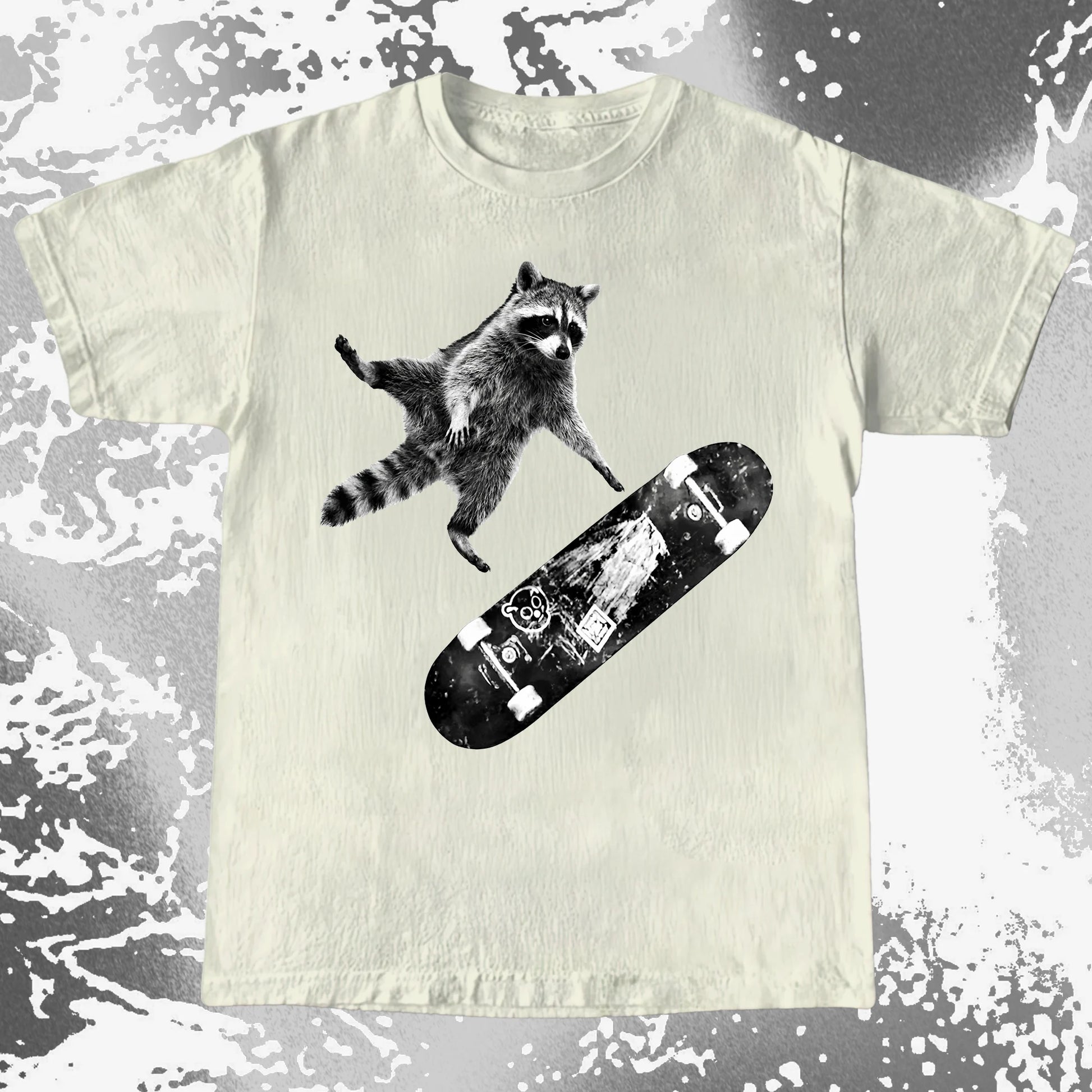 Skateboarding Raccoon Shirt – Mid Air Chaos Tee, funny meme tee gift (view 9)