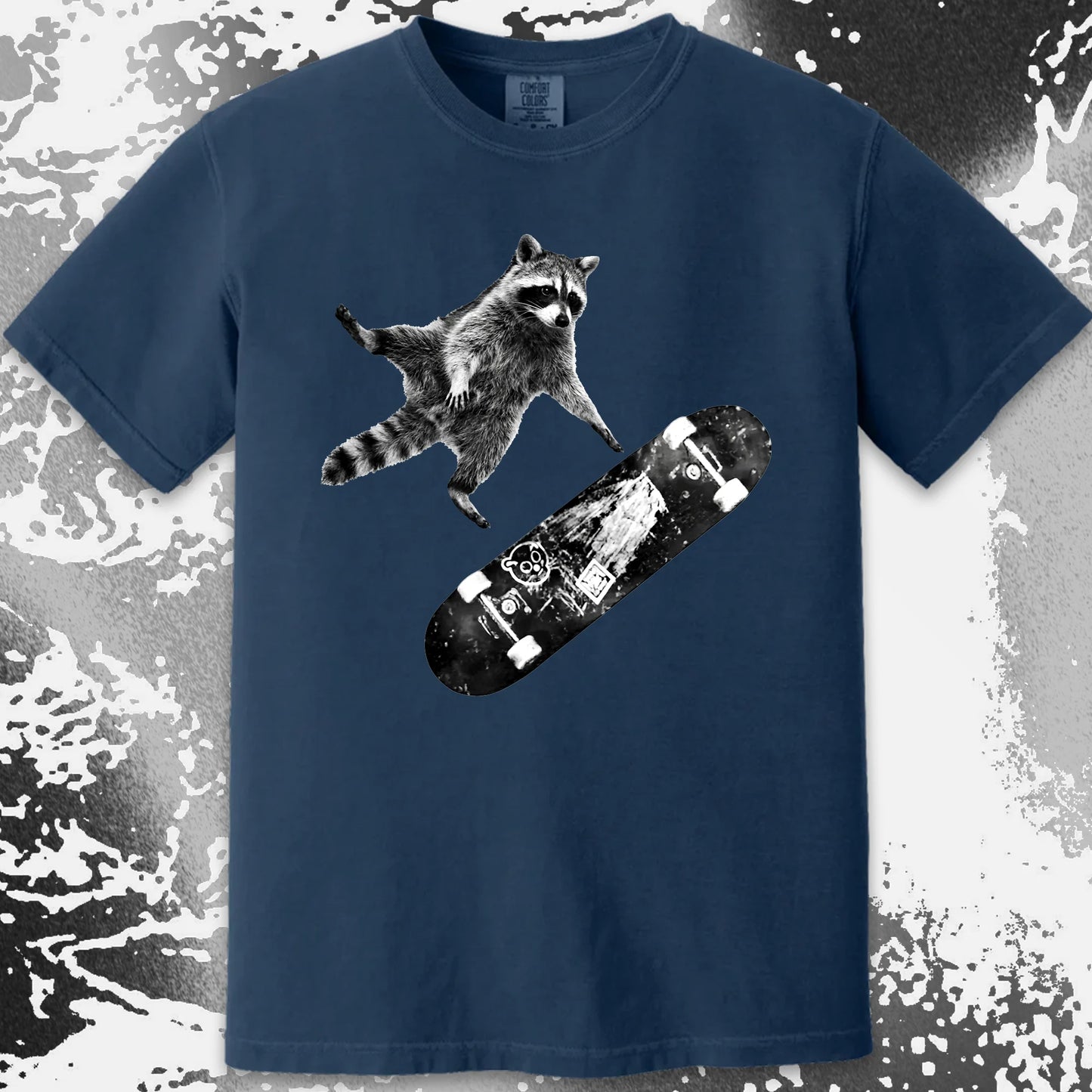 Skateboarding Raccoon Shirt – Mid Air Chaos Tee, funny meme tee gift (view 10)