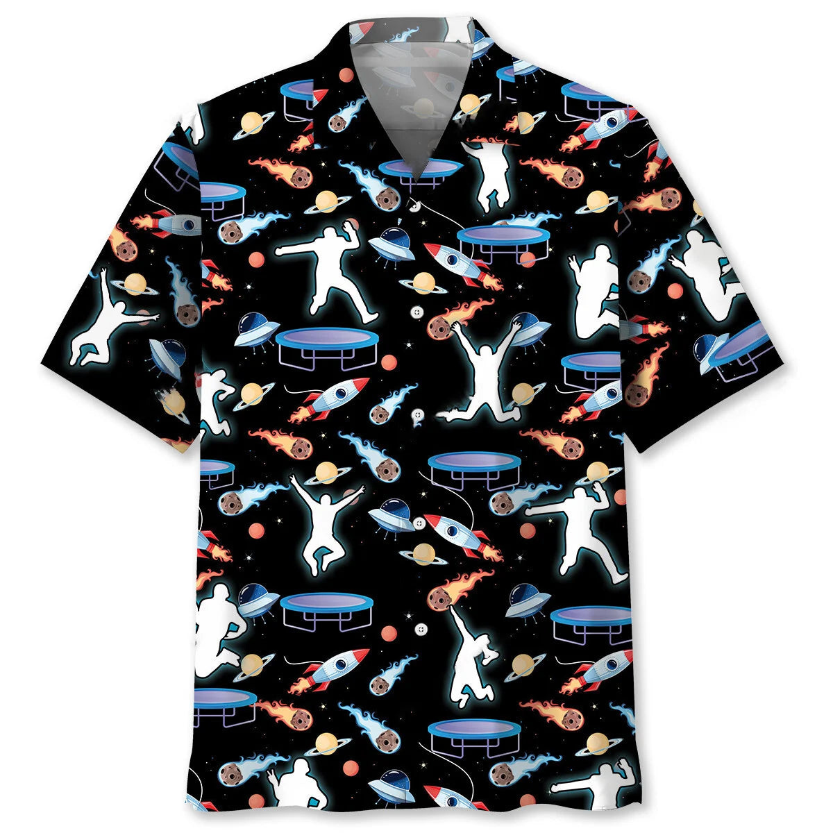 Galaxy Jumping Trampoline Hawaiian Shirt Men