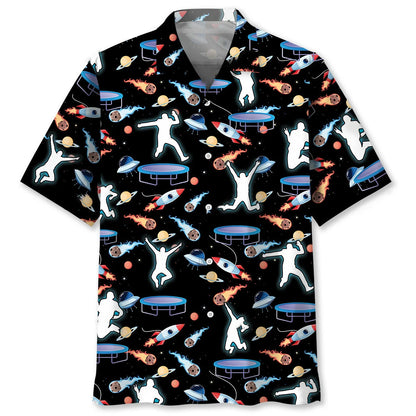 Galaxy Jumping Trampoline Hawaiian Shirt Men
