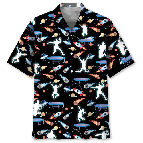 Galaxy Jumping Trampoline Hawaiian Shirt Men