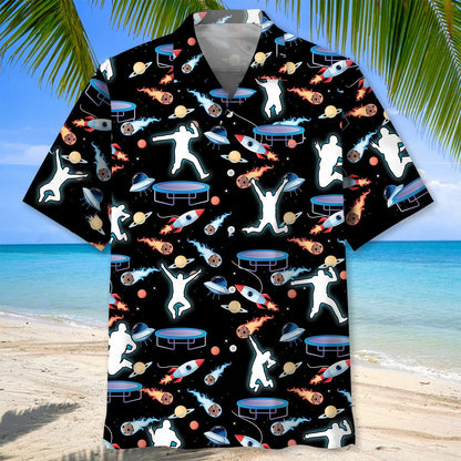 Galaxy Jumping Trampoline Hawaiian Shirt Men