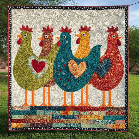 Gallant Rooster Quilt Blanket - Quilted Blanket by OtterMia