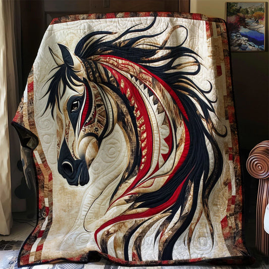 Gallop Of The Plains Quilt Blanket