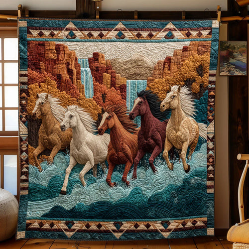 Gallop Through The Glade Quilt Blanket