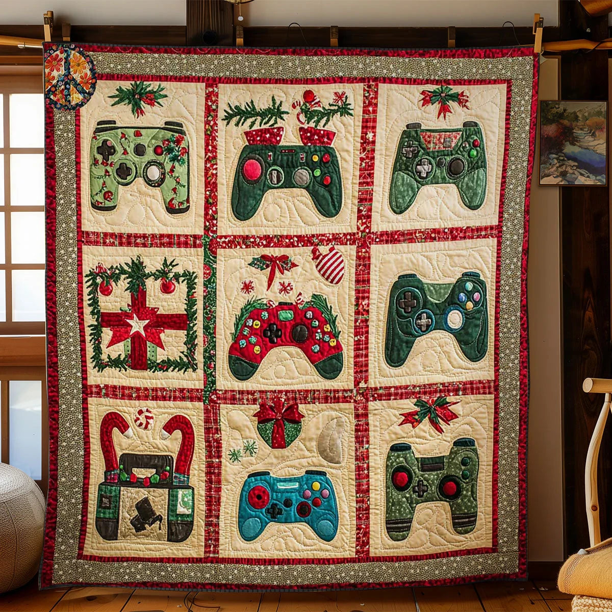 Gamer's Christmas Quilt Blanket
