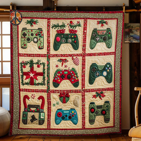 Gamer's Christmas Quilt Blanket