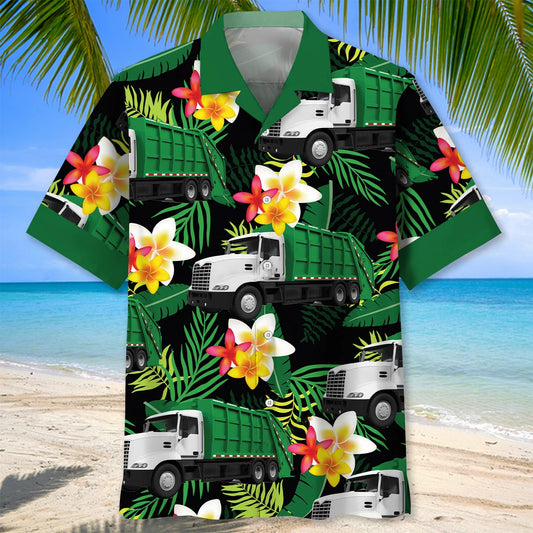 Garbage Truck Tropical Hawaiian Shirt - S - hawaiian shirt